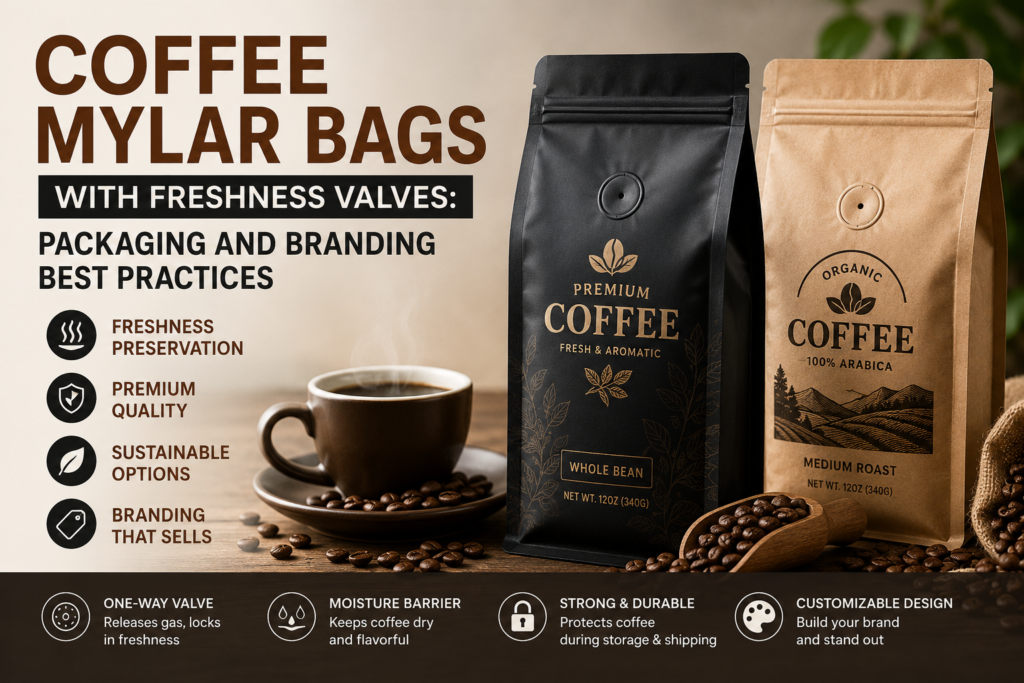 Coffee Mylar Bags with Freshness Valves: Packaging and Branding Best Practices